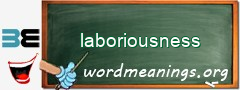 WordMeaning blackboard for laboriousness